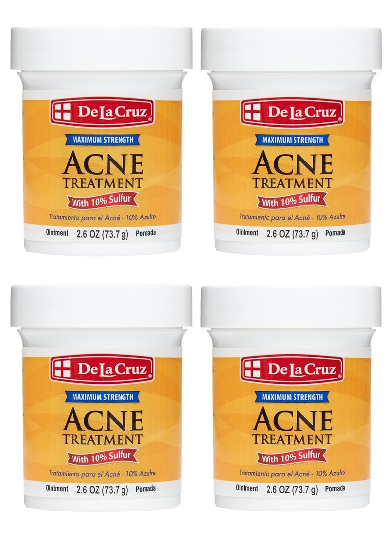 De La Cruz - Sulfur Ointment Acne Medicine Maximum Power 2.6oz (73.7g) 4PCS - Image 1