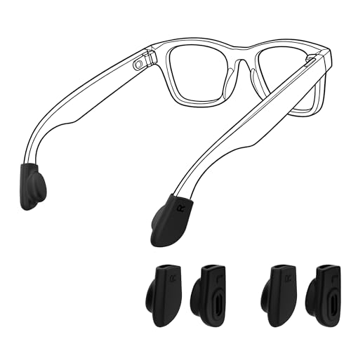 RCstyle HiBloks Eyeglass Ear Grip for RayBan Meta WayfarerSkylerHeadliner Gen 2 Smart Glasses Accessories AntiSlip Silicone Eye Glasses Ear Grippers for Meta Gen 2 Smart Sunglasses Ear Cushion 2 Pairs - Image 1