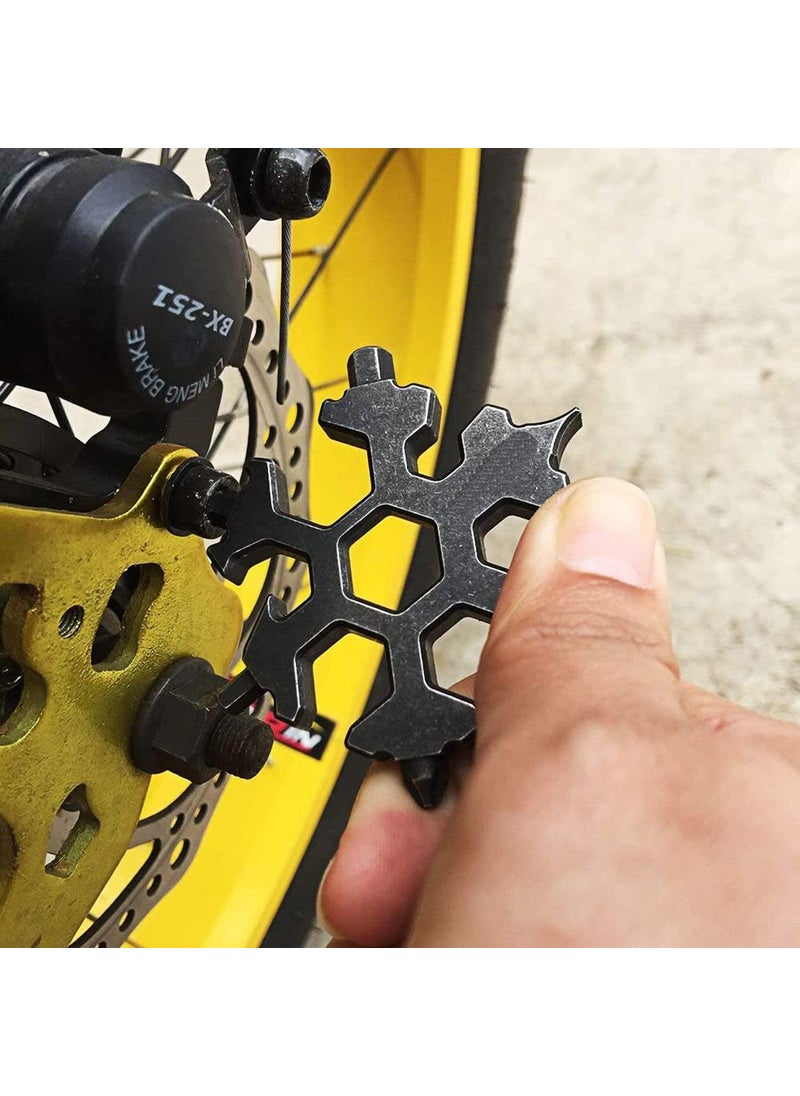 Generic QUALIZA 18in1 Snowflake MultiTool Stainless Steel Snowflake Bottle Opener All in One Snow Flake Tool for Outdoor Camping Daily  - Image 4
