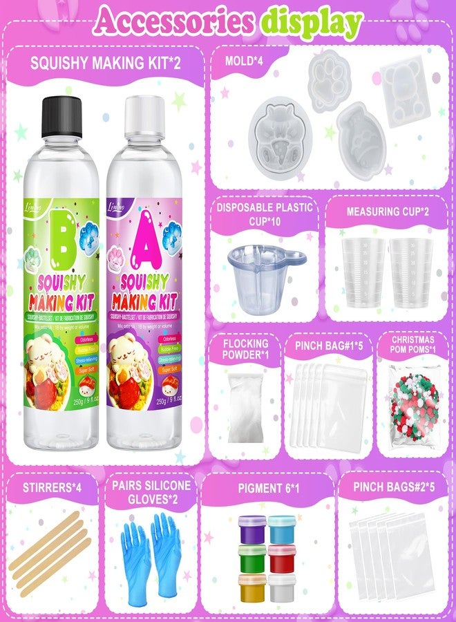 Limino Liquid Silicone for Taba Squishy Kit - 18oz 1:1 AB Ratio Mixed Super Soft Silicone Rubber for Squishy Maker, Perfect DIY Stress Relief Making Kit, Meaningful Gift for DIY Craft Makers, with 4 Molds - Image 2