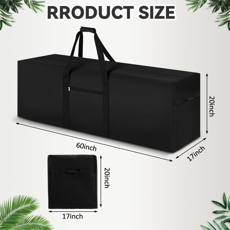 Vincreem 60 x 17 x 20 Inch, 332 L Extra Large Duffle Bag Camping Tent Storage Bag Heavy Duty Waterproof Sports Equipment Carrying Case for Tent Pole Travel Canopy Hammock Tripod Fishing Outdoor Moving - Image 2