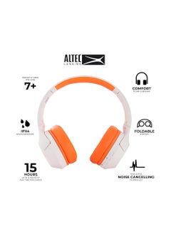 Altec Lansing Kid Safe Noise Cancelling Wireless Headphones 30 Hours Play Time, 85dB Volume Limit, Foldable Design, Powerful Sound, Active Noise Cancellation, Splash resistant IPX4, Orange  - Image 2