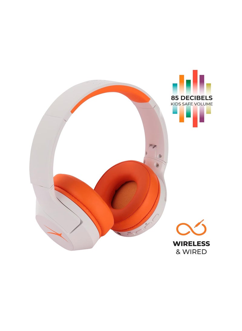 Altec Lansing - Kid Safe Noise Cancelling Wireless Headphones 30 Hours Play Time, 85dB Volume Limit, Foldable Design, Powerful Sound, Active Noise Cancellation, Splash resistant IPX4, Orange - Image 1