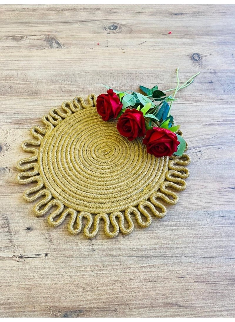 BDZ Deri BDZ Leather Jute Wicker American Service Mat  - Image 1