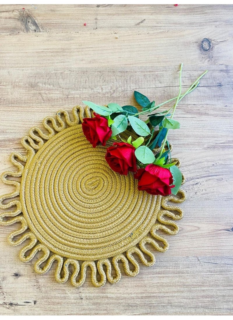 BDZ Deri BDZ Leather Jute Wicker American Service Mat  - Image 2