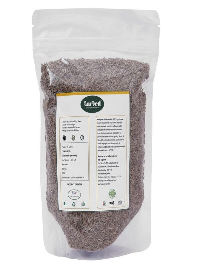 Aarved Premium Whole Cumin/Jeera Seeds (400 g) - Pure, Fresh & Clean, Nutrient Enriched, No Colour or Preservatives, Aromatic & Flavourful Indian Spice for Cooking & Seasoning (Pack of 1) - Image 2