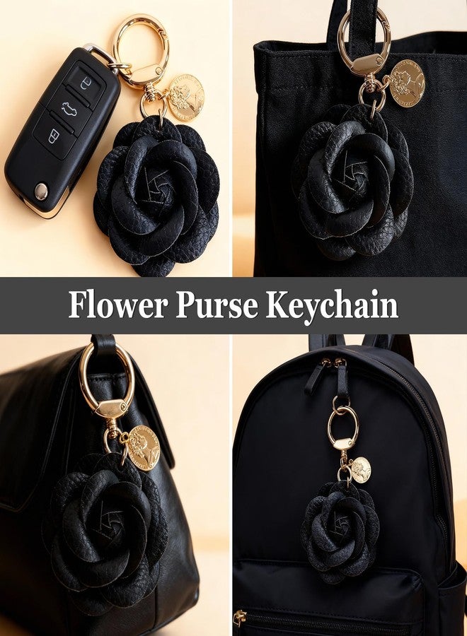 Hoheng Bag Charms for Tote Bags Flower Purse Charms for Handbags Leather Bag Charm Flower Keychain Women's Birthday Gifts - Image 3