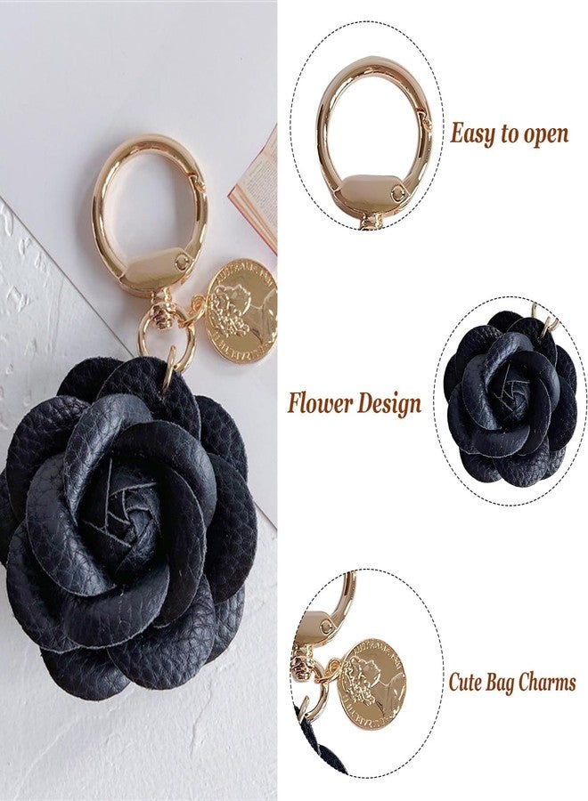 Hoheng Bag Charms for Tote Bags Flower Purse Charms for Handbags Leather Bag Charm Flower Keychain Women's Birthday Gifts - Image 4