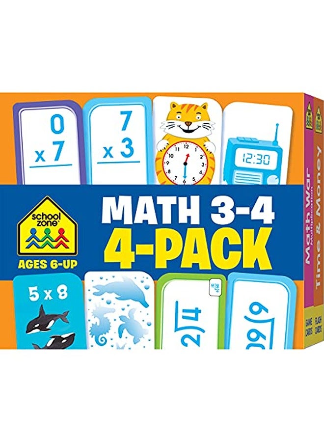 Math 3-4 Flash Card 4-Pack 