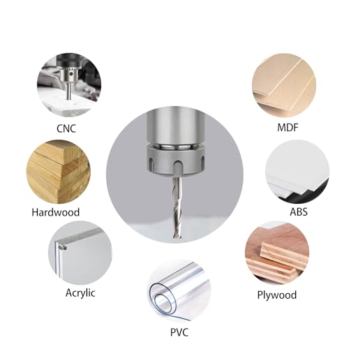 HOZLY CNC Router Bits 1/8" Shank CNC Bit End Mill 1/16" Cutting Dia Flat Nose Carbide Endmill Two Flute Spiral Upcut Milling Cutter Tool Set for Wood PVC MDF Hardwood (1/16 in, 10) - Image 3