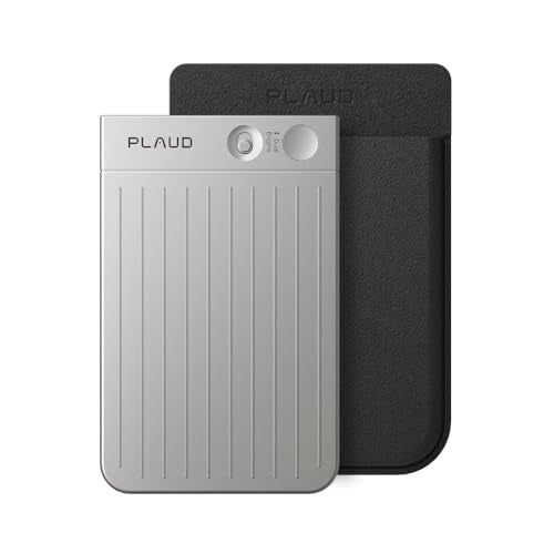 PLAUD جهاز تسجيل الصوت بالذكاء الاصطناعي Plaud Note/ديكتافون مع علبة وتحكم عبر التطبيق ودعم التلخيص والنقل الآلي لـ 112 لغة ومسجل صوت رقمي بسعة 64GB للملاحظات للمحاضرات والاجتماعات والمكالمات، فضي - Image 1