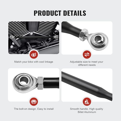 GZYF Motorcycle Round Gear Shift Linkage for Harley Touring Electra Glide FLHT, for Road King FLHR, Road Glide FLTR, Street Glide FLHX, Trike FLHTCUTG FLHXXX FLRT, Black - Image 4