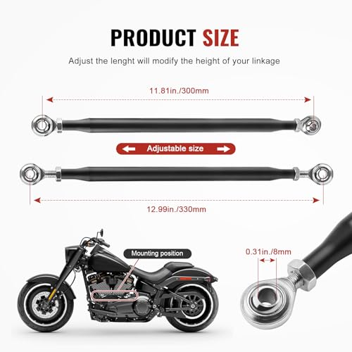 GZYF Motorcycle Round Gear Shift Linkage for Harley Touring Electra Glide FLHT, for Road King FLHR, Road Glide FLTR, Street Glide FLHX, Trike FLHTCUTG FLHXXX FLRT, Black - Image 2