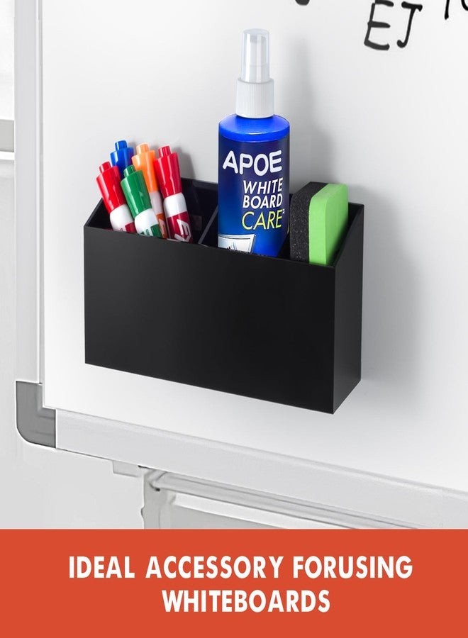Banafich Magnetic Dry Erase Marker Holder, Acrylic Magnet Pen Holder for Whiteboard, Refrigerator, Magnetic Fridge Organizer for Office, Classroom, Whiteboard Maker Holder, Locker Organizer(Black) - Image 5