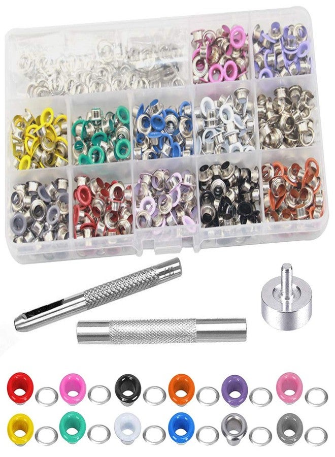 Mesee 600 Sets Grommet Kits 3/16 Inch Multi-Color Metal Eyelets Kit with Grommets Installation Tools, Clothing Eyelet Set for Bag Shoes Leather Paper Crafts DIY Project, 12 Colors - Image 1