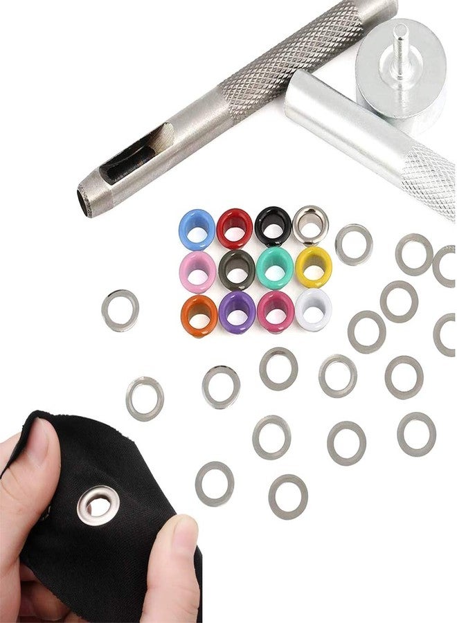 Mesee 600 Sets Grommet Kits 3/16 Inch Multi-Color Metal Eyelets Kit with Grommets Installation Tools, Clothing Eyelet Set for Bag Shoes Leather Paper Crafts DIY Project, 12 Colors - Image 4