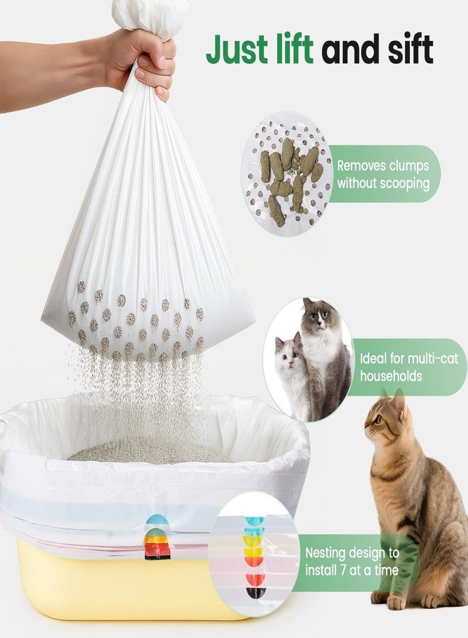 PETOCAT Sifting litter bags with 7-Day Litter System, Heavy Duty Thickened litter liners, 37x18 Inch (28 Pack) For Most Litter Boxes and Cat Supplies - Image 2