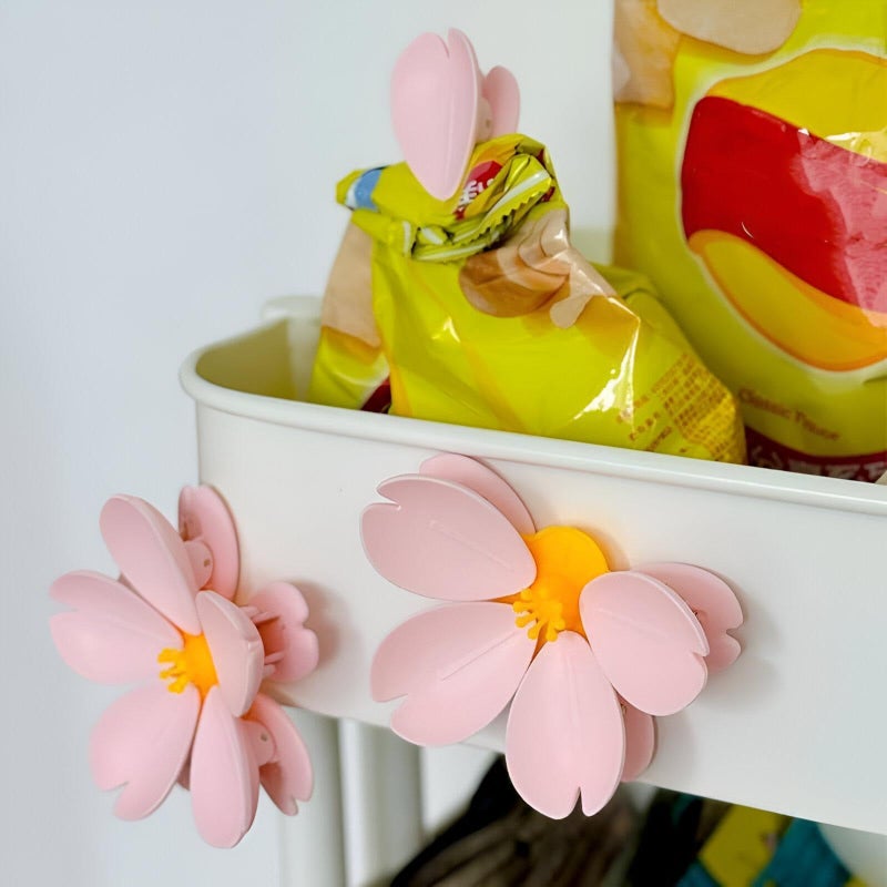 Decorative Clips - 3D Cherry Blossom Magnets, Pink Food Bag and Refrigerator Clips, Reusable Cute Kitchen Magnets, Creative Home Decor, Food Storage Solutions (1 piece) - Image 5