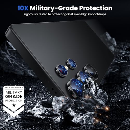WSKEN for Samsung Galaxy S25 Ultra Camera Lens Protector - Ultra Thin Case Friendly, 9H Shatterproof Tempered Glass with Aluminum Metal Circle Camera Screen Protector Cover Accessories, Black - Image 4