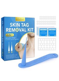 Sefudun 2 In 1 Skin Tag Removal Tool Kit Painless Easy-Using Device For Small To Large Sized Skin Tag On Face Neck And Body， Double Head Wart Removal Tool Skin Tag Removal Blue  - Image 1
