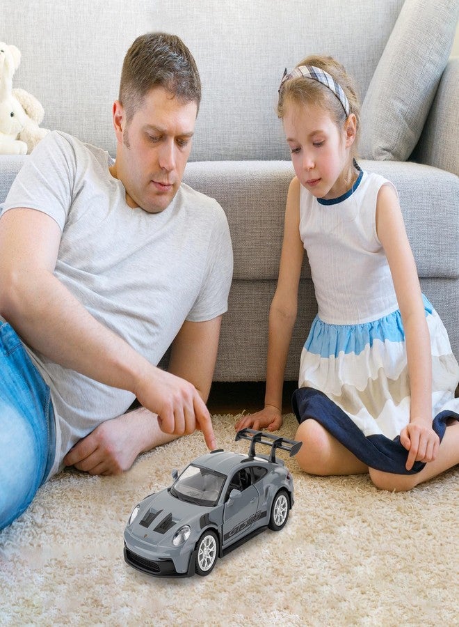 RMZ City 1:36 Scale Porsche 911 GT3 RS Car Model, Diecast Pull Back Vehicles, Model Toy Cars, Doors Open, Collection Kids Toy for Aged 3 and up, Gift Gray - Image 5