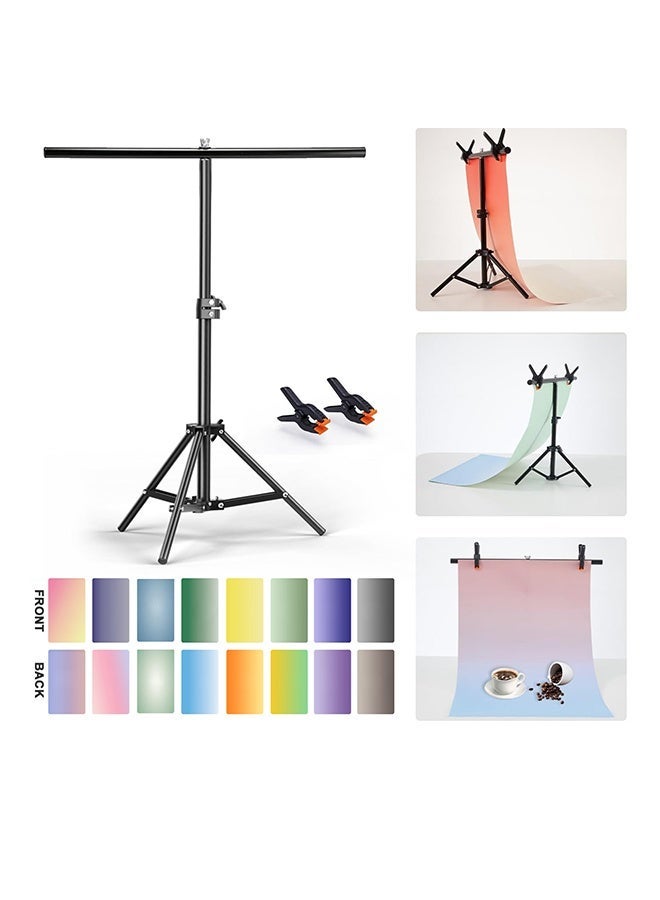 ZUOMIDIE 8PCS 16Patterns Photography Background Paper with T-Shape Backdrop Stand - Image 5