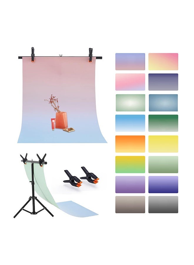 ZUOMIDIE 8PCS 16Patterns Photography Background Paper with T-Shape Backdrop Stand - Image 1