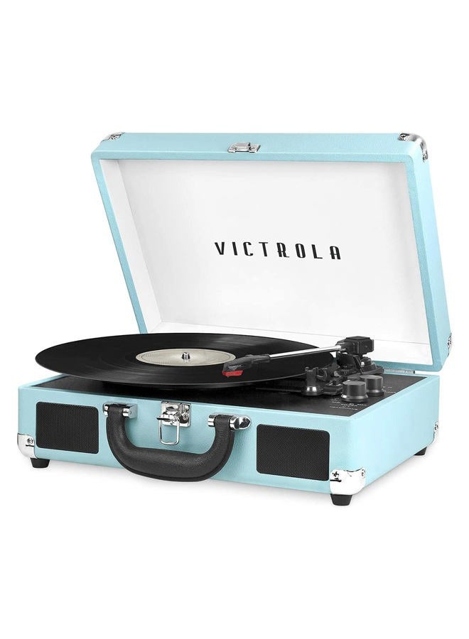 VICTROLA Vintage 3-Speed Bluetooth Suitcase Turntable with Speakers, Turquoise - Image 1