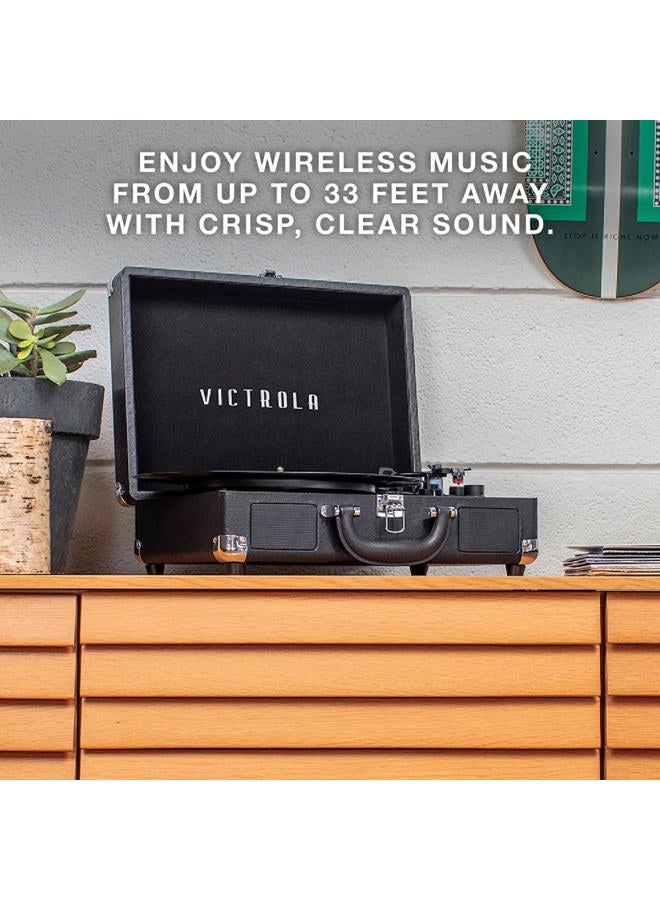 VICTROLA Vintage 3-Speed Bluetooth Suitcase Turntable with Speakers, Turquoise - Image 5