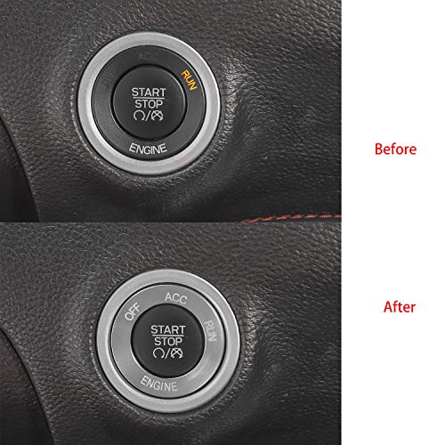 Keptrim for Challenger Charger Engine Start Stop Trim for 2010-2021 Dodge Challenger Charger, Silver Aluminum Alloy 1pc - Image 3