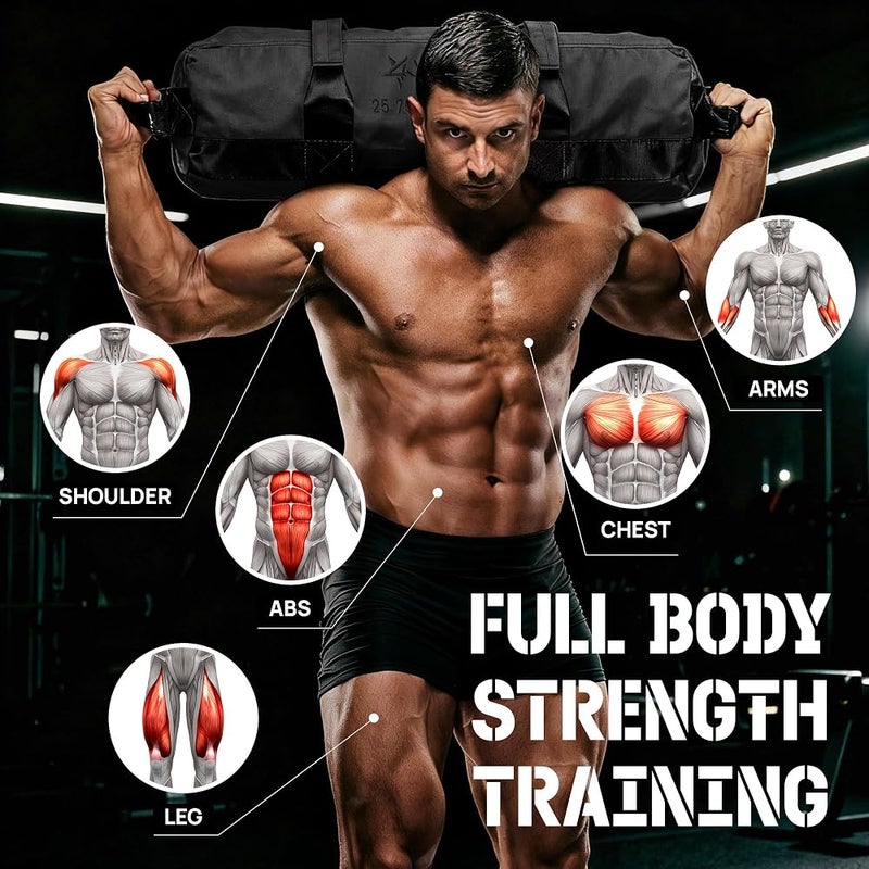 Yes4All 20kg/30kg/50kg/80kg Weight Bag - Sandbags Gym - Core Training Power Bag for Crossfit/Running/Workout/PowerLiffting - Sold UNFILLED - Image 5