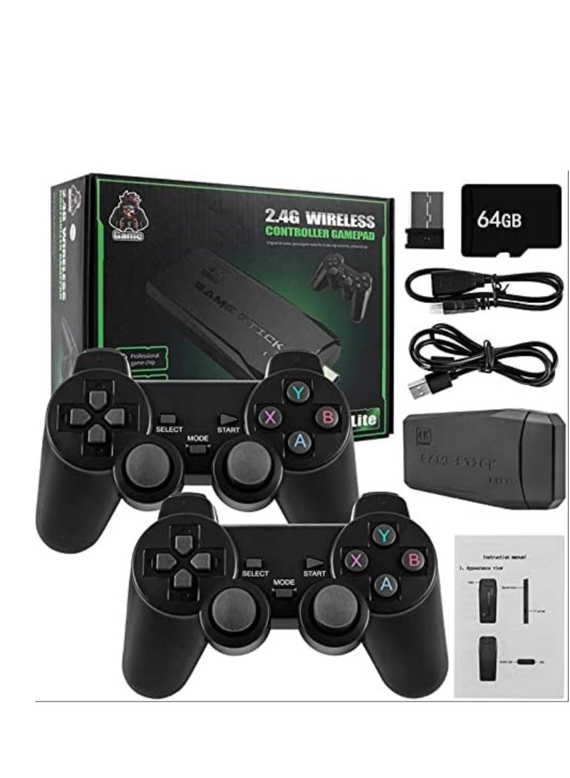 ELTRAZONE Wireless Retro Game Console, Plug and Play Video Game Stick Built in 10000+ Games,9 Classic Emulators, 4K High Definition HDMI Output for TV with Dual 2.4G Wireless Controllers - Image 1