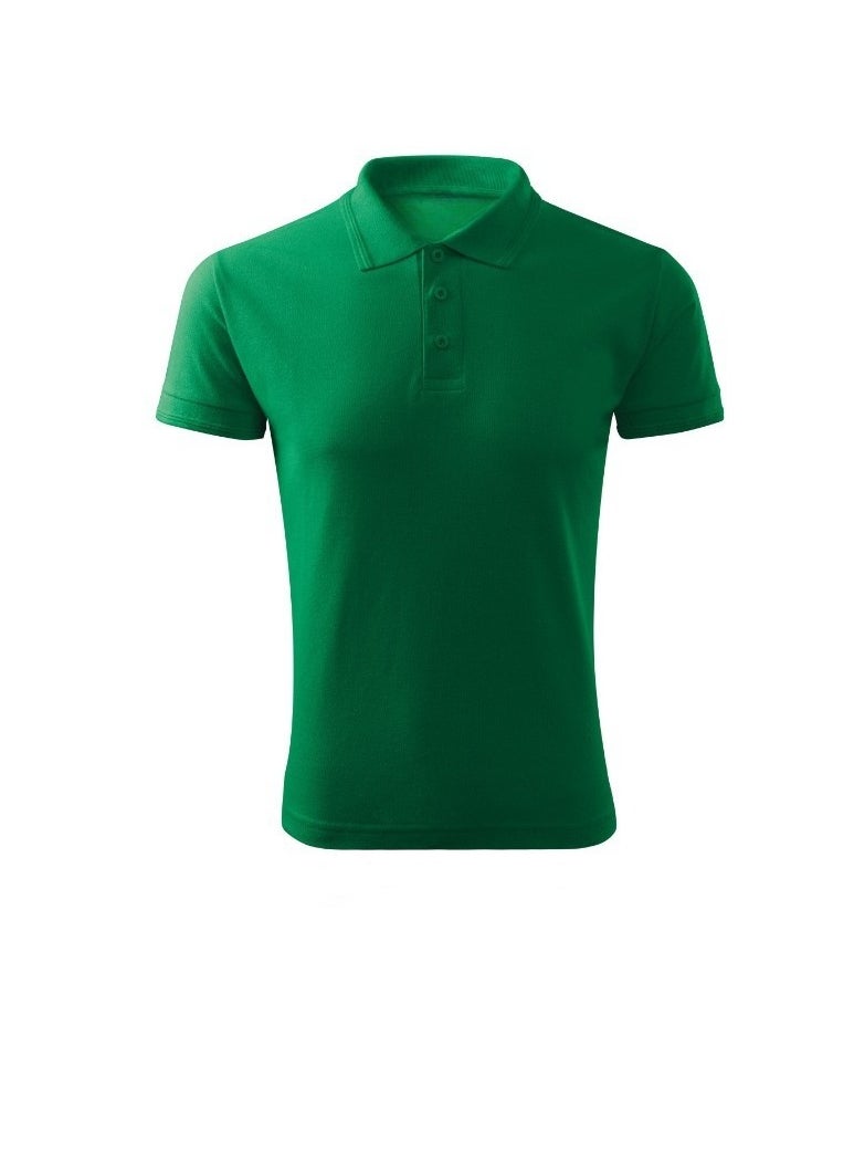 PRINTSHOP4ME Basic Adult Unisex Polo Short Sleeve Tshirt 220 GSM Green  - Image 1
