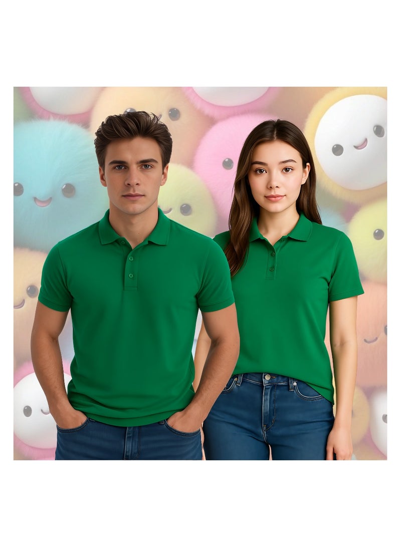 PRINTSHOP4ME Basic Adult Unisex Polo Short Sleeve Tshirt 220 GSM Green - Image 5