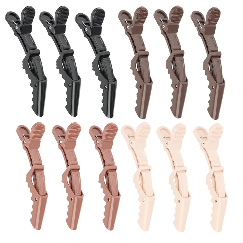 YISSION 12Pcs Alligator Hair Clips for Styling Sectioning Makeup Large Duck Billed Hair Clips No Crease Hair Clip Alligator Clips for Thin Thick Hair Hair Styling Accessories for Women Girls