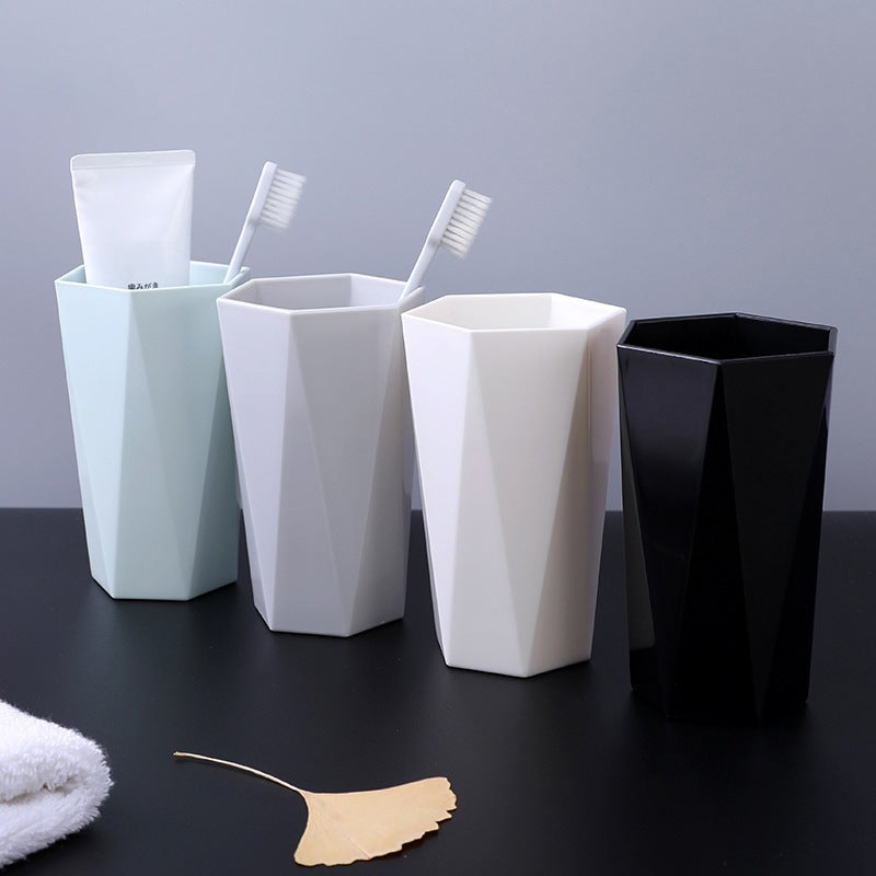 Household Nordic Color Diamond Wash Cup Brush Cup Plastic Fashion Simple Student Couple Dormitory Creative Mouthwash Cup - Image 2