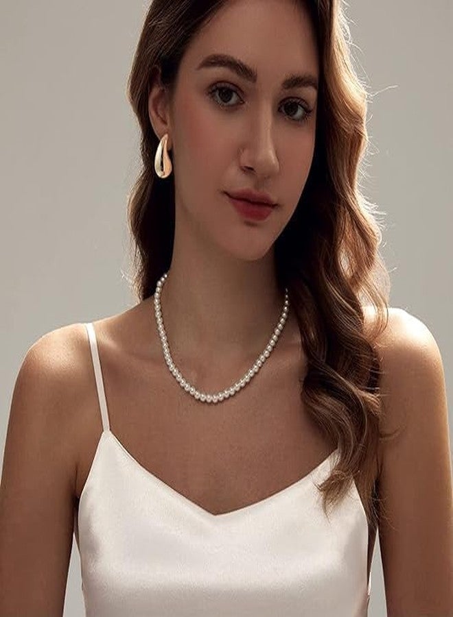 نيوتا أقراط ذهبية على شكل دمعة للنساء، مطلية بذهب عيار 14 قيراطًا، لا تسبب الحساسية، أقراط ذهبية سميكة، أقراط حلقية عصرية خفيفة الوزن للنساء، أقراط ذهبية وفضية سميكة على شكل دمعة، هدية مجوهرات أنيقة - Image 5