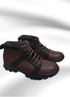 Meto Brown chukka lace-up boot made of genuine natural leather and medical toe sole  - Image 2