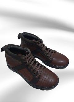Meto Brown chukka lace-up boot made of genuine natural leather and medical toe sole  - Image 4