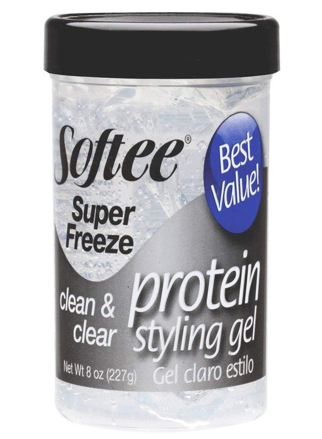 Softee Protein Super Freeze Hair Styling Gel 8 Oz,Pack of 3