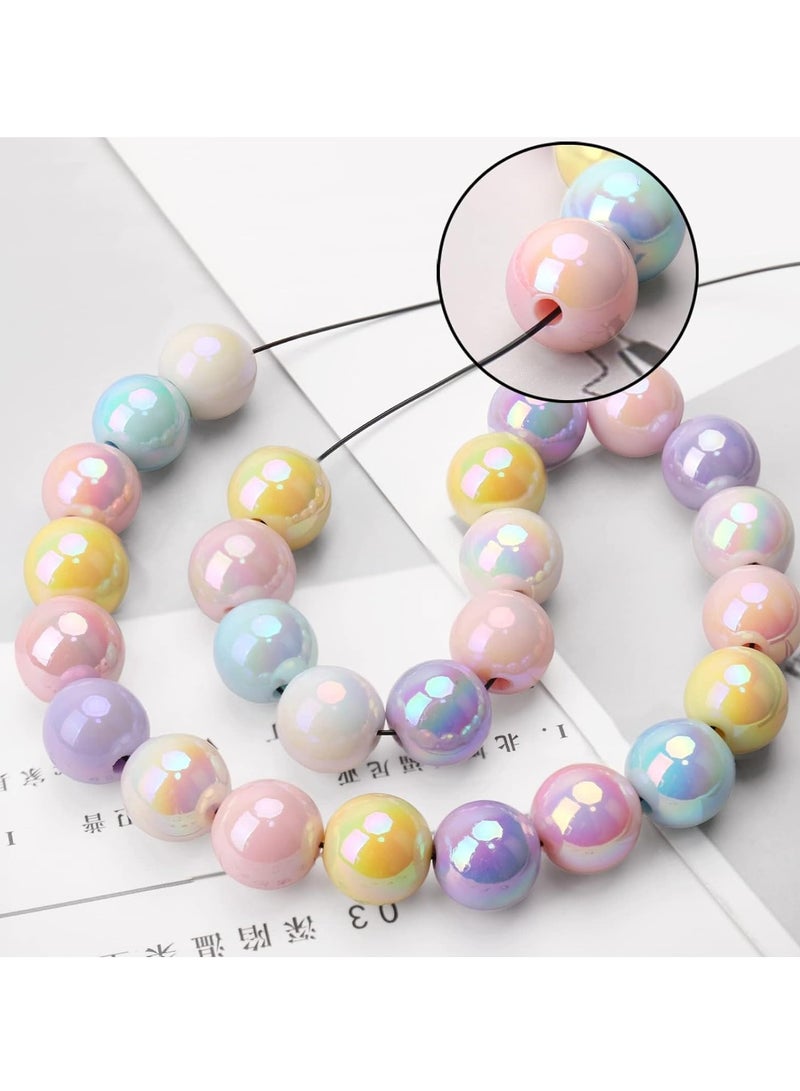 SYOSI 50PCs 16mm AB Color Acrylic Round Beads, Assorted Glow in The Dark Mix Plastic Pastel Loose Spacer Bubblegum Beads for Jewelry Making Phone Strap DIY Crafts - Image 4