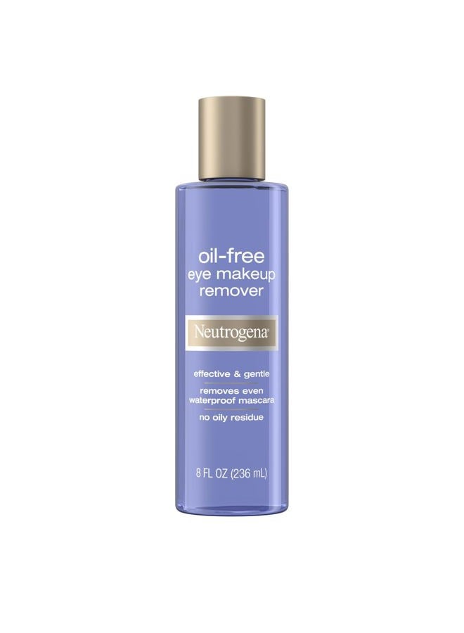Neutrogena Gentle Oil-Free Eye Makeup Remover & Cleanser for Sensitive Eyes, Non-Greasy Makeup Remover, Waterproof Mascara Remover, Dermatologist & Ophthalmologist Tested, 8 fl. oz - Image 1