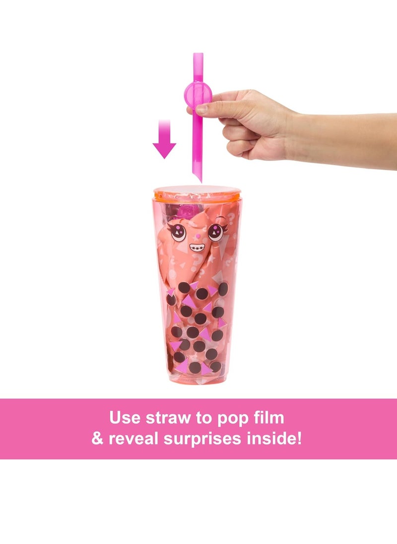 Barbie - Pop Reveal Pink Wick Blonde Doll with Tumbler Wizard Mochi Bubble Tea with Ice Cubes Reveal Clothes, Pets and Surprise Accessories, Toy +3 Years Old - Image 1