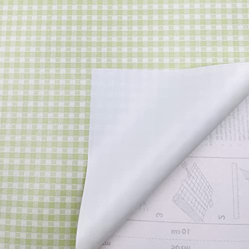 Yifasy 32.8ft Roll Green Plaid Shelf Liner Peel and Stick Furniture Shelving Paper Vinyl Wallpaper Cabinet Sticker (L-393.7x17.7 Inch) - Image 3