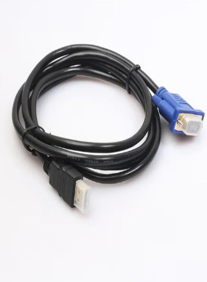 كابل محول HDMI إلى VGA - موصل مذهب دقة 1080P فول أند - طول 5 أقدام - محول لون أسود - Image 2