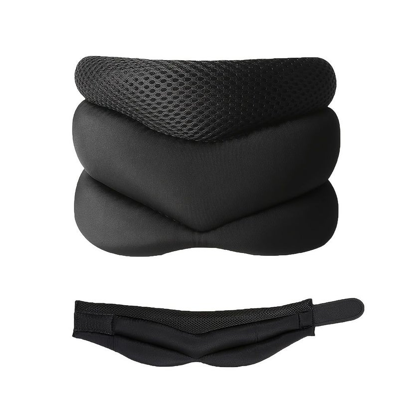 Ergonomic Anti Snoring Neck Pillow Cervical Support Black Side Sleeper Travel - Image 2