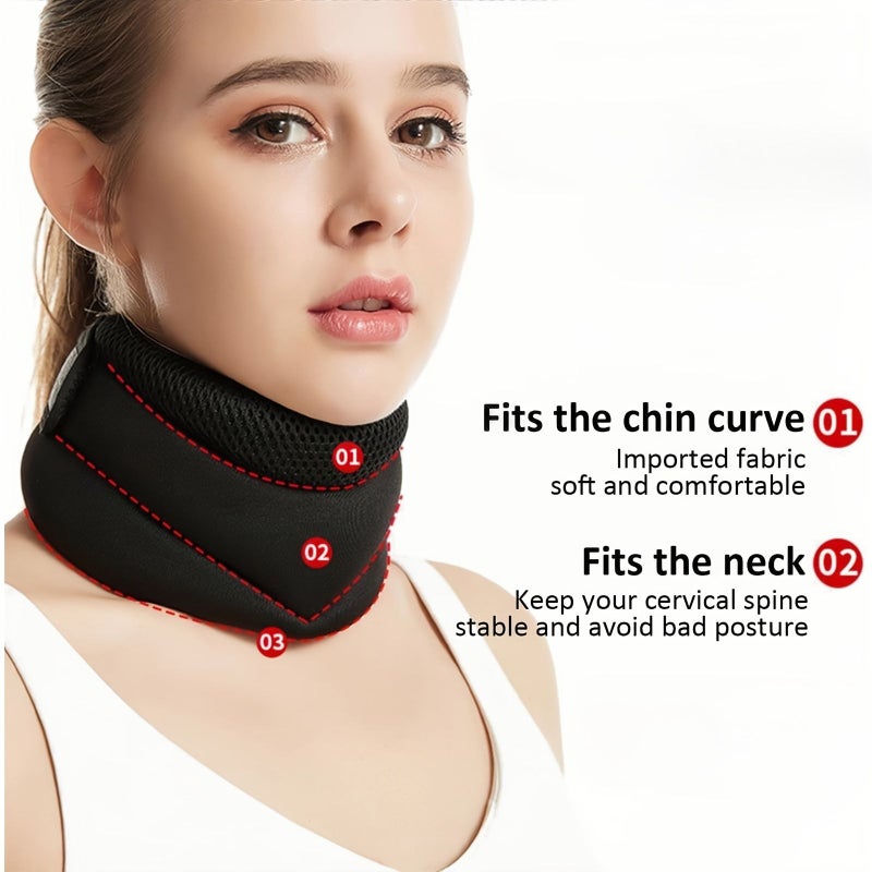Ergonomic Anti Snoring Neck Pillow Cervical Support Black Side Sleeper Travel - Image 3