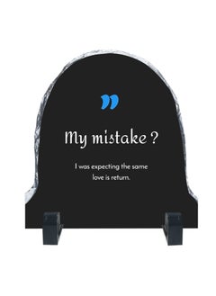 Service Zone Protective Printed White Rock Shape Marble Photo Frame for Table Top My Mistake I Was Expecting The Same Love Is Return  - Image 1