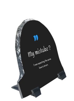 Service Zone Protective Printed White Rock Shape Marble Photo Frame for Table Top My Mistake I Was Expecting The Same Love Is Return  - Image 2