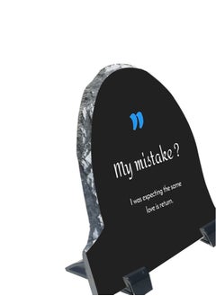 Service Zone Protective Printed White Rock Shape Marble Photo Frame for Table Top My Mistake I Was Expecting The Same Love Is Return  - Image 3